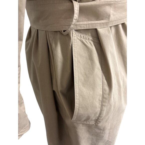 London Fog Womens Beige Trench Coat Belted Double-Breasted Size 8 PET - Picture 4 of 15